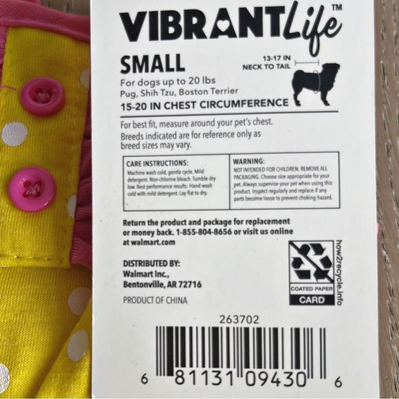 NWT Vibrant Life Yellow Polka Dot Dog Dress - Picture 10 of 14